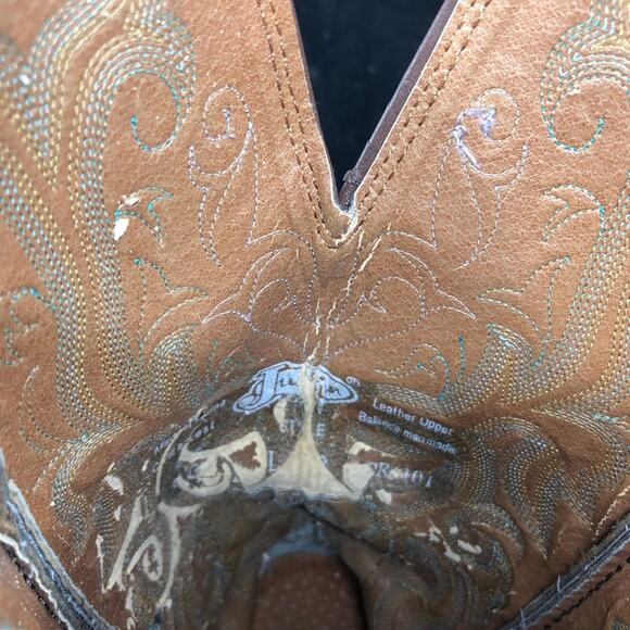 Justin Classic Western Boots square toe London Calf Style 1409 Wmns Size 6 - Picture 10 of 11